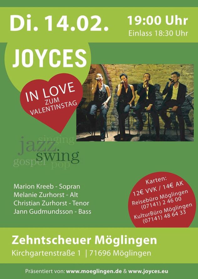 JOYCES in Love - Valentinskonzert @ Zehntscheuer Möglingen | Möglingen | Baden-Württemberg | Deutschland